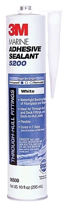 3M 6500 Marine Adhesive Sealant, White, 10 Oz. Cartridge