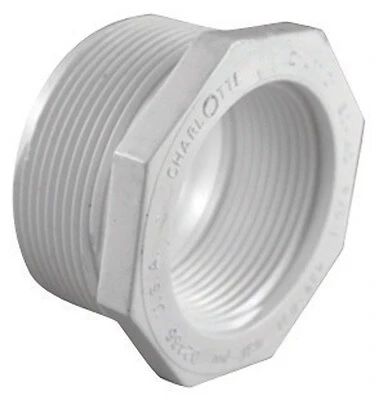 Schedule 40 PVC Pressure Reducer Bushing, White, 2 x 1-1/2 In.