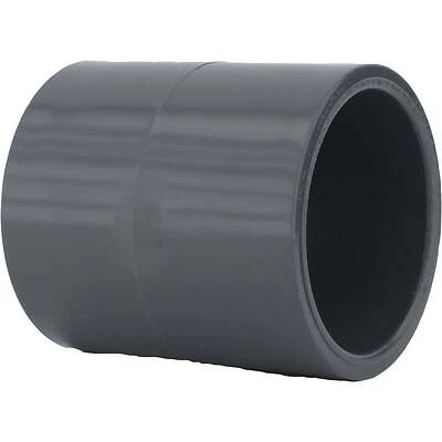 Schedule 80 PVC Coupling, Gray, Slip x Slip, 2 In.