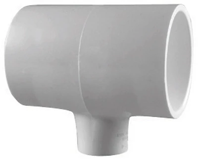 Schedule 40 PVC Reducing Tee, White, 2 x 2 x 3/4 In.