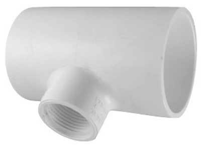 Schedule 40 PVC Pressure Reducing Tee, White, 1 x 1 x 1/2 In.