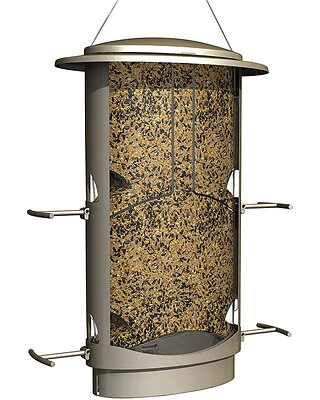 Squirrel-X 11-SQU-X-1 Squirrel-Proof Bird Feeder, 4.2 Lb. Capacity, Satin Nickel