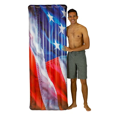 Poolcandy US4402US Stars & Stripes Inflatable Pool Raft, 74 X 30 In.