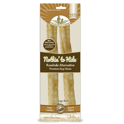 Fieldcrest Farms Nothin' to Hide 10" Large Roll Peanut Butter Flavored Dog Chew, 180 Gram, Count of 2