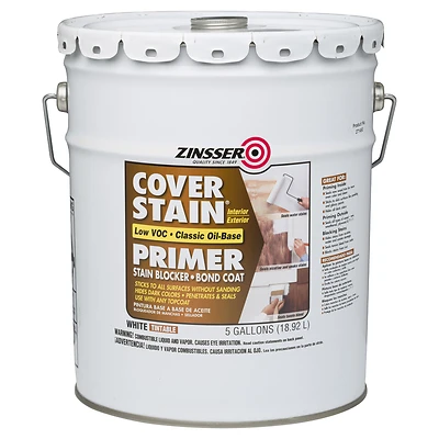 Zinsser 271450 Cover Stain Oil-Based Primer, White, 5 Gal