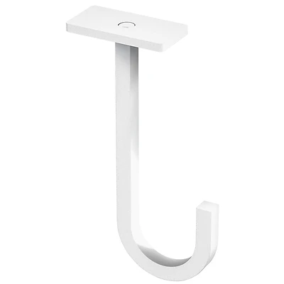 Ceiling Hook, White, 50-Lb. Load, 5 In.