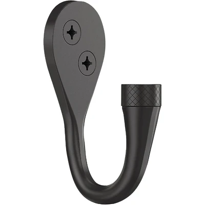 Powell Knurled Wall Hook, Matte Black