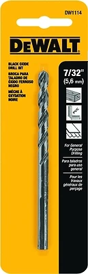 DeWalt Black Oxide Drill Bit, 135° Split Point, 7/32 In.