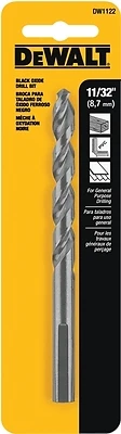 DeWalt DW1122 Black Oxide Twist Drill Bit, 11/32 In., Jobber