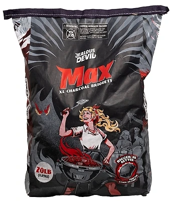Jealous Devil JDMAX20BOX Maxxx Hardwood Charcoal XL Briquettes, 20 lb Bag