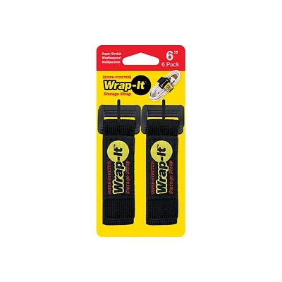 Super Stretch Storage Straps, 6-In., 6-Pk.