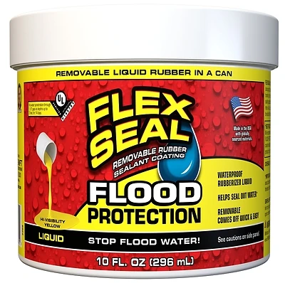 Flex Seal RLSYELR12 Flood Protection Removable Liquid Rubber, Yellow, 10 Oz.