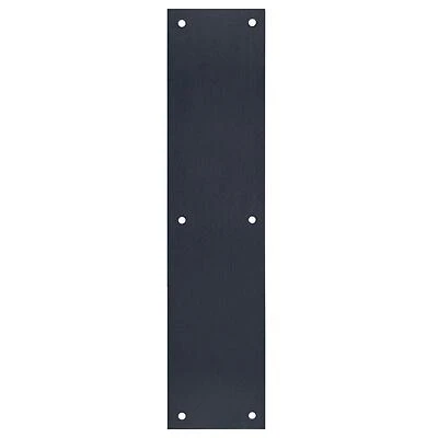 Door Push Plate, Matte Black, 3.5 x 15 In.