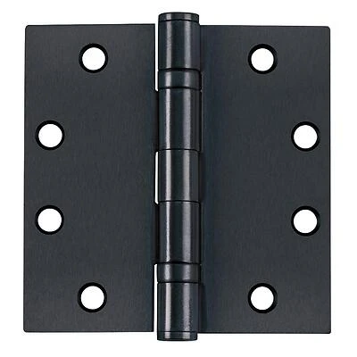 Ball Bearing Door Hinge, Matte Black, 4-1/2 x 4-1/2 In., 3-Pk.