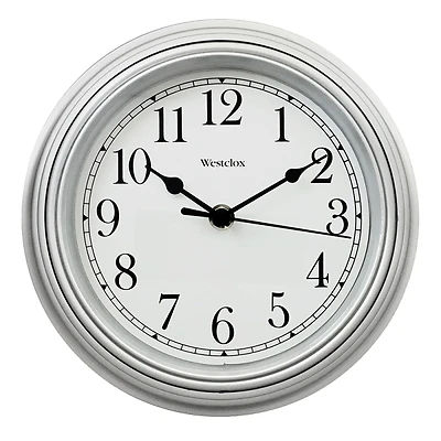 Westclox 46984A Simplicity Wall Clock, Silver, 8.5-In. Round