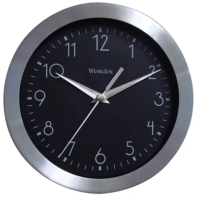 Westclox 36001A Wall Clock, Round, Analog, Metal Frame, 9-In.