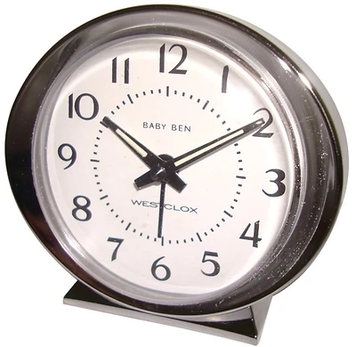 Westclox 11611QA Baby Ben Alarm Clock, Battery-Operated, Silver