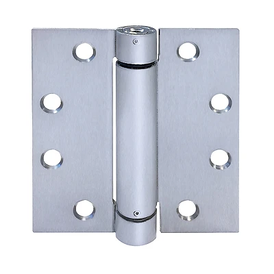 Spring Hinge, Square Corner, Satin Stainless Steel, 4 x 4 In.