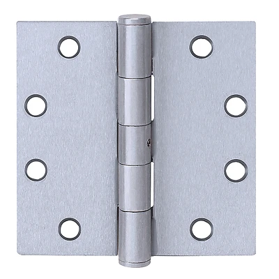 Hinge With Removable Pin, Square Corner, Satin Stainless Steel, 4.5 x 4.5-In.
