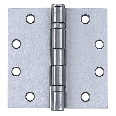 Ball-Bearing Hinge With Removable Pin, Satin Stainless Steel, 4.5 x 4.5 In.