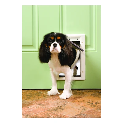PetSafe PPA00-10958 Plastic Pet Door, Small, White, 5-1/8 x 8-1/4 In.