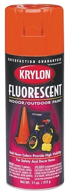 11 Oz. Fluorescent Spray Paint, Yellow-orange - Maximum Visibility