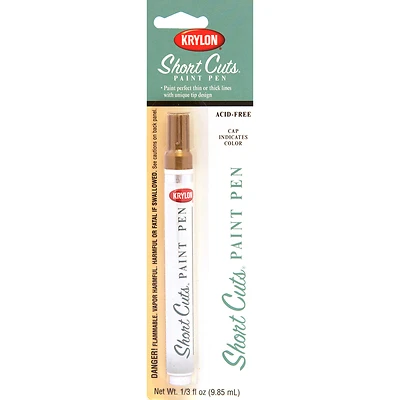 Krylon SCP-901 Short Cuts Gold Leaf Gloss Paint Pen, Chisel Tip, 1/3 Fl Oz