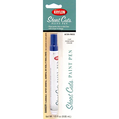 Krylon SCP-904 Short Cuts Paint Pen, Chisel Tip, Ocean Blue, 1/3 Fl Oz