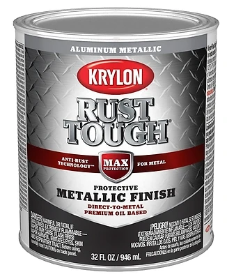 Rust Tough Oil-based Gloss Rust Control Enamel, Aluminum, 1 Qt. - Pack Of 2