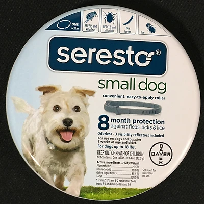 Seresto 81857944-SSD Flea & Tick Collar for Small Dogs, 8-Month Protection