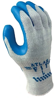Atlas 300M-08.RT Rubber Coated Work Gloves, Blue/Gray, Medium