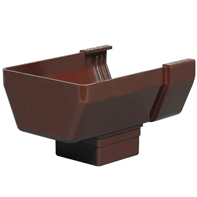 Amerimax T1509 Vinyl U Gutter Drop Outlet, Brown, 5.8 x 4.5 x 5.8 In., Pack of 10