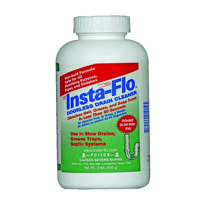 Insta-Flo IS-200 Odorless Drain Cleaner, Non-Acid, 2 Lb.