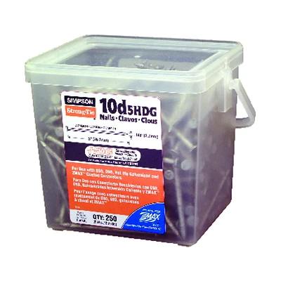 Simpson Strong-Tie 10D5HDG-R Connector Nail, 10D, 3 In, 250 Count