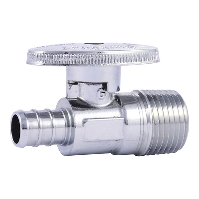 SharkBite Straight Stop Valve, Lead Free, 1/2 In. Barb x 1/2 In. MPT