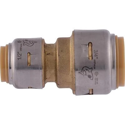 Push-Fit Reducing Pipe Coupling, Lead Free, 3/4 x 1/2 In.