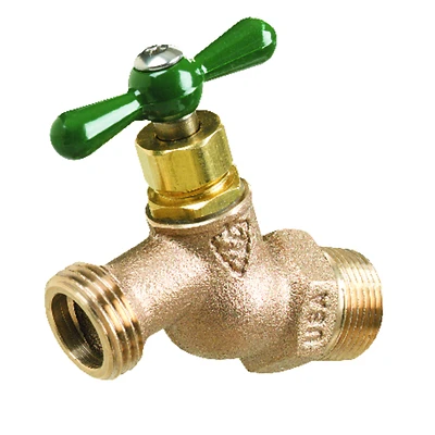 Arrowhead Brass No-Kink Hose Bibb, Lead-Free, 3/4 In. MPT x 3/4 In. Hose Thread