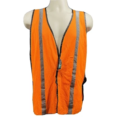 Reflective Safety Vest, Mesh Fabric, Hi Viz Lime, One Size