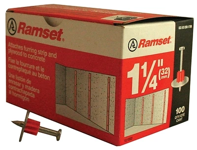 Ramset 00800 Drive Pin with Washers, .300 x 1-1/4 In., 100-Pk.