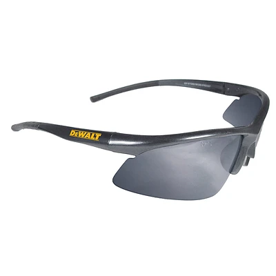 Radius Protective Safety Glasses, Black Frame, Silver Mirror Lens