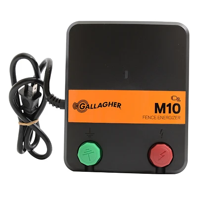 Gallagher G331424 Electric Fence Charger, M10, 0.1 Joules, 110-Volt