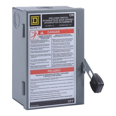 30-Amp Light-Duty 2-Plug Safety Switch