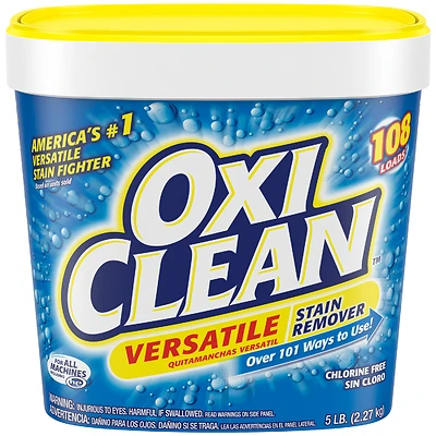 No Scent Stain Remover Powder 5 Lb, Model 51650, 108 Loads, Chlorine-free