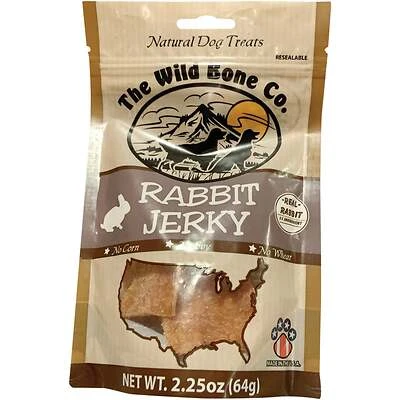 Wild Bone Co 1940.6 Rabbit Jerky Dog Treat, Grain-Free, 2.25 Oz