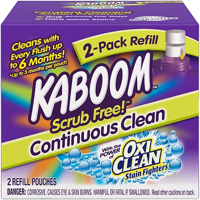 Kaboom 35261 Scrub Free Toilet Cleaning System Refill Pouches, 2-Ct.