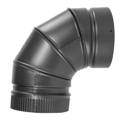 Selkirk DSP8E9-1 Stove Pipe 90-Degree Elbow, Black Matte, 8 In.