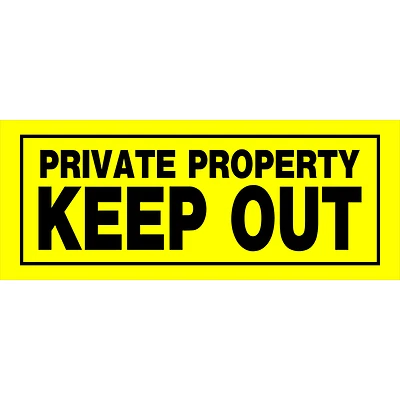 Hillman 841804 Private Property Keep Out Sign, Yellow/Black, 6 x 15-In.