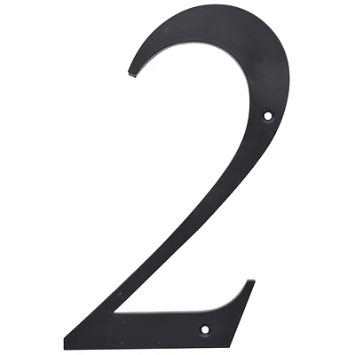 5028812 6 in. Number 2 Reflective Plastic Nail-On House Number, Black - Pack of 3