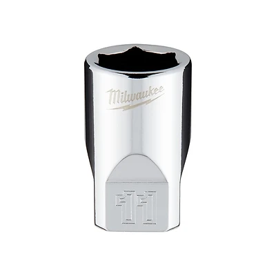 1/4 In. Drive 11 Mm 6-point Shallow Metric Socket With Four Flat Sides