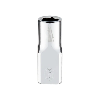 1/4 In. Drive 6 Mm 6-point Shallow Metric Socket With Four Flat Sides
